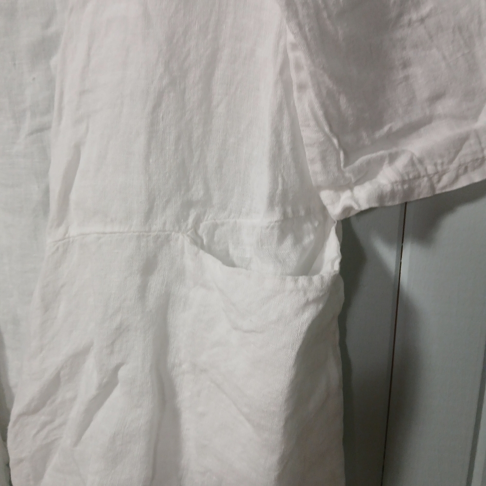 White Linen Open Front Cardigan/cover up - Picture 3 of 6